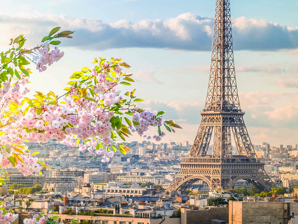 eiffel tower paris spring blossoms - Paris Tickets