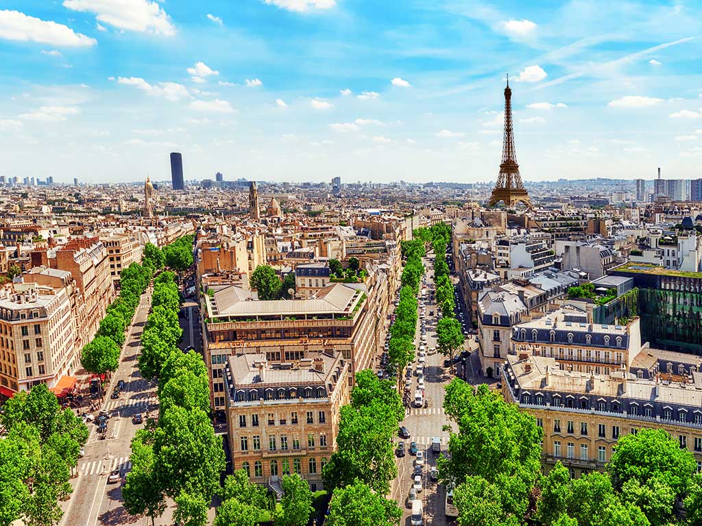 panoramic view over paris champs elysees - Paris Tickets